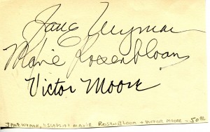 Jane Wyman, Maxie Rosenbloom & Victor Moore